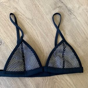 TRIANGL mesh black and white bikini top